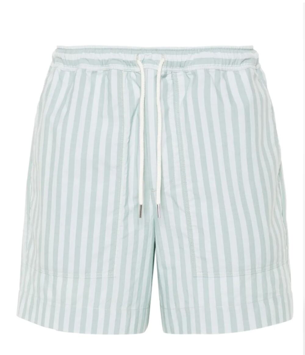 Maison Kitsune Mens Blue Striped Shorts Size L MSRP $419